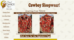 Desktop Screenshot of cowboypajamas.com
