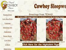 Tablet Screenshot of cowboypajamas.com